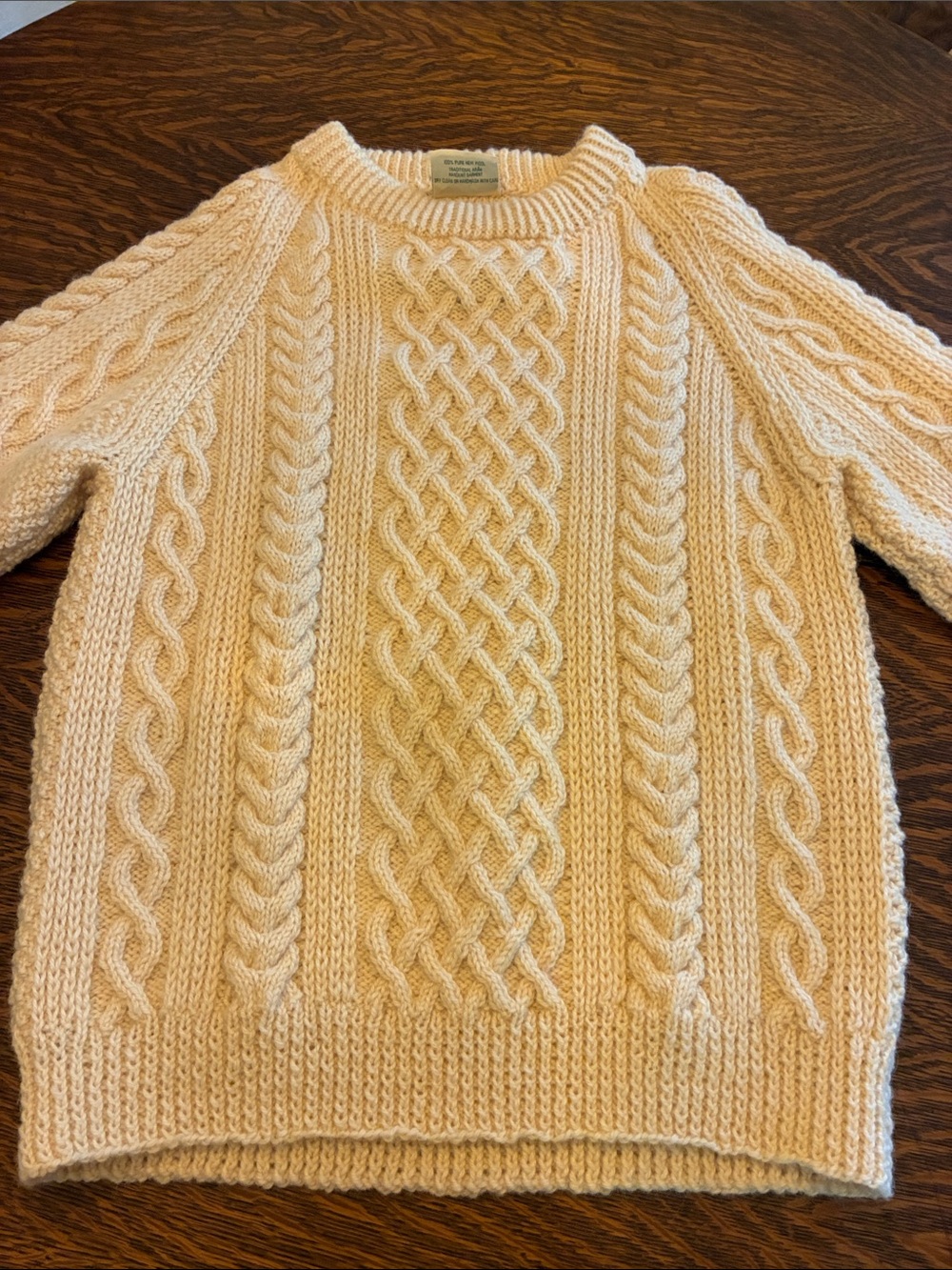 Blarney Cream Wool Crewneck Sweater